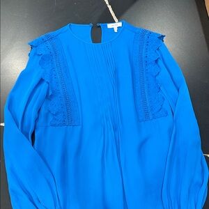 Reiss Royal Blue Lace Detail Blouse